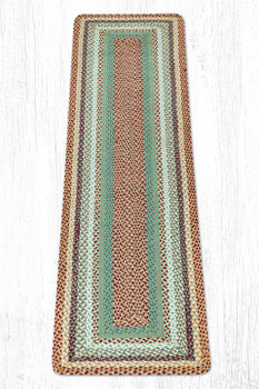 2' x 8' Buttermilk/Cranberry Braided Jute Rectangle Runner Rug