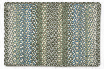 20" x 30" Sage/Ivory/Settlers Blue Braided Jute Rectangle Rug