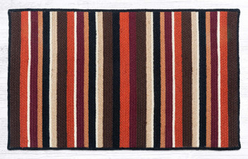 27" x 45" Rust/Black/Tan Braided Jute Rectangle Rug