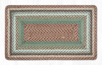 27" x 45" Buttermilk/Cranberry Braided Jute Rectangle Rug
