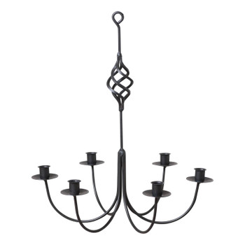 Wrought Iron 6 Arm Hanging Candle Chandelier