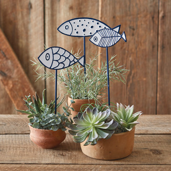 Fish Garden Metal Picks, Set of 3