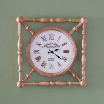 Old Time Country Wood Wall Clock