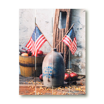 12" Jug and Flags Wood Pallet Wall Art