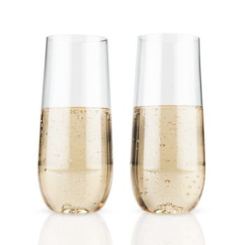 Flexi: Stemless Champagne Flutes by True, Set of 2