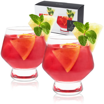 Footed Crystal Punch Cups (Glasses) by Viski, Set of 2