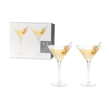 Stemmed Crystal Martini Glasses by Viski, Set of 2