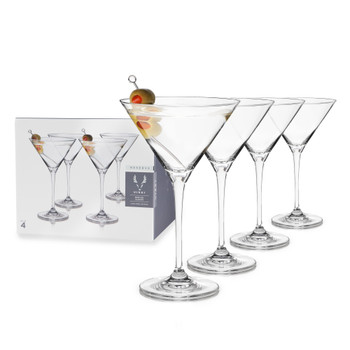 Reserve European Crystal Martini Glasses by Viski, Set of 4