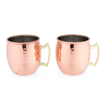 Hammered Moscow Mule Copper Mugs by True, Set of 2