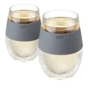 Wine FREEZE in Gray Wine Glasses by Host, Set of 2