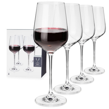 Reserve European Crystal Bordeaux Wine Glasses by Viski, Set of 4