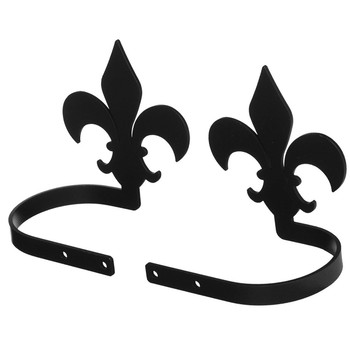 Fleur-de-lis Black Metal Curtain Tie Backs
