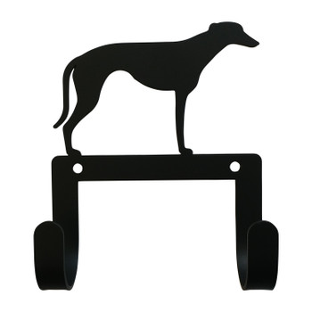 Greyhound Dog Leash and Collar Double Metal Wall Hook