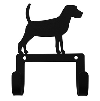 Beagle Dog Leash and Collar Double Metal Wall Hook