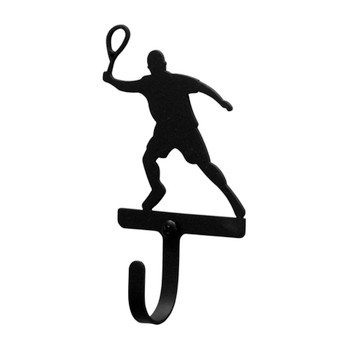 Tennis Player Small Metal Wall Hook