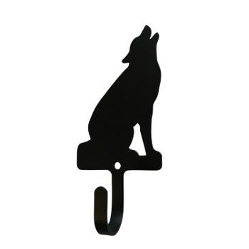 Wolf Sitting Small Metal Wall Hook