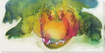 Gator Grin 2 Wrapped Canvas Giclee Print Wall Art