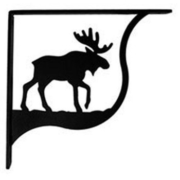 Moose Small Black Metal Shelf Brackets