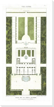 Plan de la Villa Altieri Wrapped Canvas Giclee Art Print Wall Art