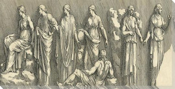 Vintage Frieze I Wrapped Canvas Giclee Print Wall Art