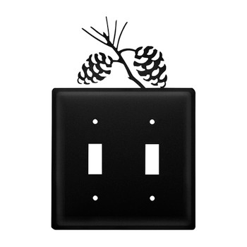 Pinecone Double Toggle Metal Switch Plate Cover