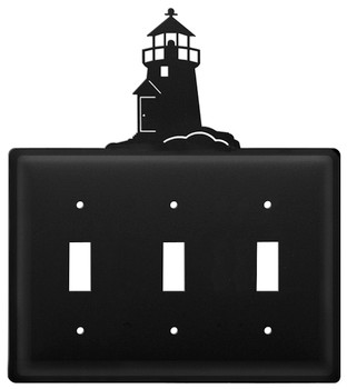Lighthouse Triple Toggle Metal Switch Plate Cover
