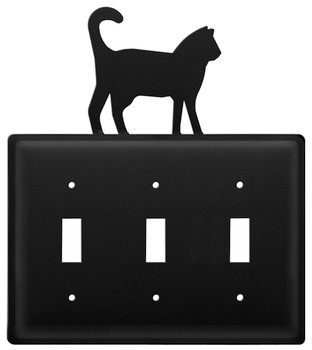 Cat Triple Toggle Metal Switch Plate Cover