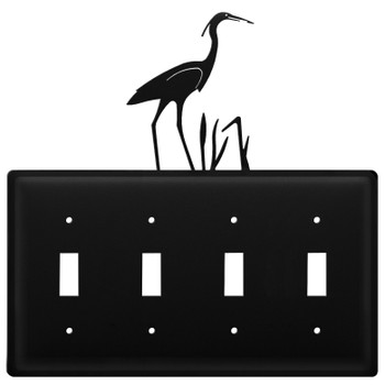 Heron Quad Toggle Metal Switch Plate Cover