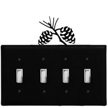 Pinecone Quad Toggle Metal Switch Plate Cover