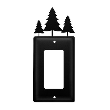 Pine Trees Single Rocker (GFCI) Metal Switch Plate Cover