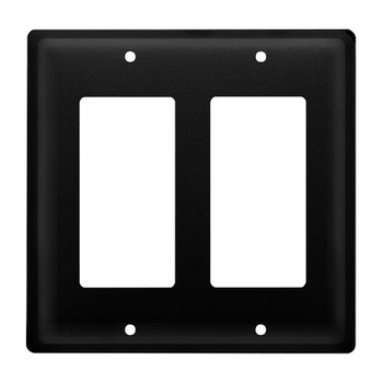 Plain Double Rocker (GFCI) Metal Switch Plate Cover