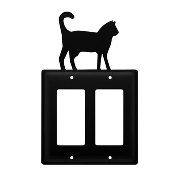 Cat Double Rocker (GFCI) Metal Switch Plate Cover