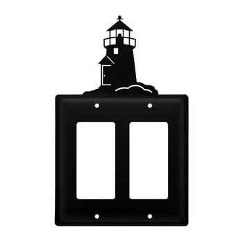 Lighthouse Double Rocker (GFCI) Metal Switch Plate Cover
