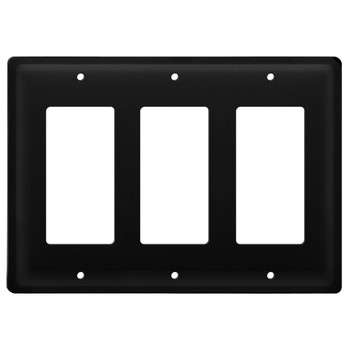 Plain Triple Rocker (GFCI) Metal Switch Plate Cover