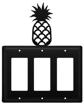 Pineapple Triple Rocker (GFCI) Metal Switch Plate Cover