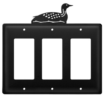 Loon Triple Rocker (GFCI) Metal Switch Plate Cover
