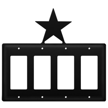 Star Quad Rocker (GFCI) Metal Switch Plate Cover