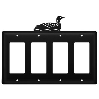 Loon Quad Rocker (GFCI) Metal Switch Plate Cover