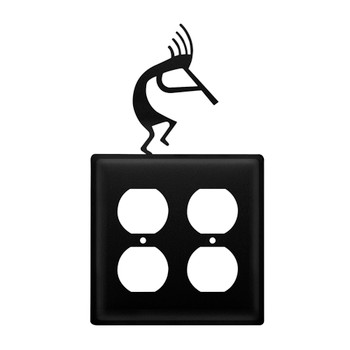 Kokopelli Double Metal Outlet Cover