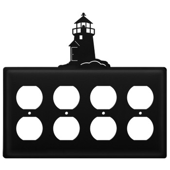 Lighthouse Quad Metal Outlet Cover