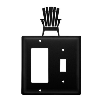 Double Combo Adirondack Chair Single Rocker (GFCI) & Single Switch Metal Switch Plate Cover