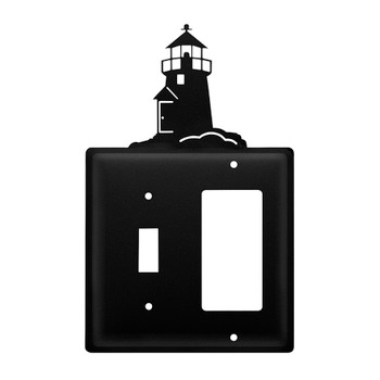 Double Combo Lighthouse Single Switch & Single Rocker (GFCI) Metal Switch Plate Cover
