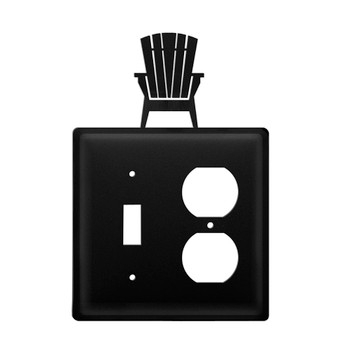Double Combo Adirondack Chair Single Switch & Single Outlet Metal Switch Plate Cover
