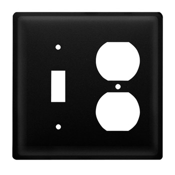 Double Combo Plain Single Switch & Single Outlet Metal Switch Plate Cover