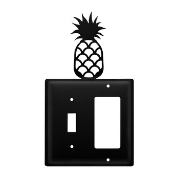 Double Combo Pineapple Single Switch & Single Rocker (GFCI) Metal Switch Plate Cover