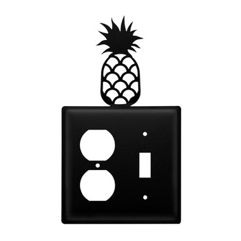 Double Combo Pineapple Single Outlet & Single Switch Metal Switch Plate Cover