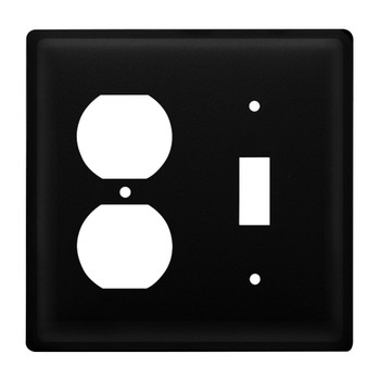 Double Combo Plain Single Outlet & Single Switch Metal Switch Plate Cover