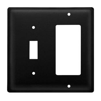 Double Combo Plain Single Switch & Single Rocker (GFCI) Metal Switch Plate Cover