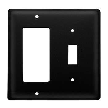 Double Combo Plain Single Rocker (GFCI) & Single Switch Metal Switch Plate Cover