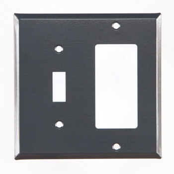 Double Combo Plain Single Toggle & Single Rocker (GFCI) Tin Switch Plate Cover in Country Tin